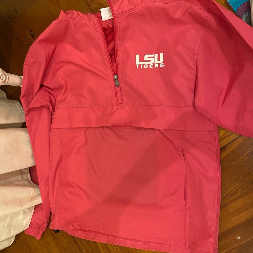 Pink LSU rain jacket!